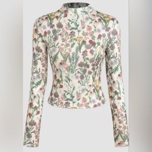 Floral Knitted Long Sleeve Top 
Color: Multicolor  Size: S jersey feeling